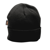 Zateplená pletená čiapka, čierna
