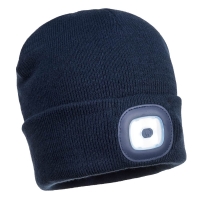 Rechargeable Twin LED Beanie Navy