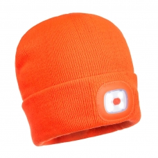 Rechargeable Twin LED Beanie Orange