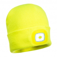 Beanie USB Rechargeable LED Head Light  Yellow