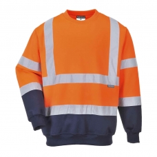Hi-Vis Contrast Sweatshirt Orange/Navy