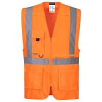 Hi-Vis Tablet Pocket Executive Vest  Orange