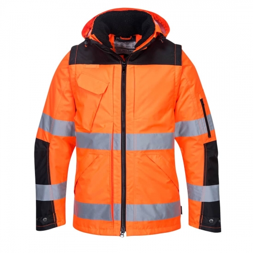 Hi-Vis 3-in-1 Contrast Winter Pro Jacket  Orange/Black