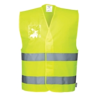 Hi-Vis Two Band Dual ID Holder Vest  Yellow