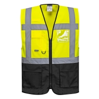 Warsaw Hi-Vis Contrast Executive Vest  Yellow/Black