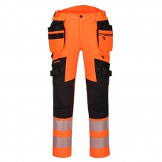 DX4 Hi-Vis vrecká odnímateľné nohavice oranžové/čierne