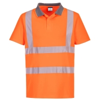 EC10 - Eco Hi-Vis L/S Polo tričko (6 balenie) oranžové