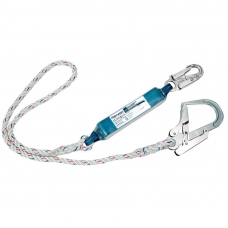 Single 1.8m Lanyard With Shock Absorber White