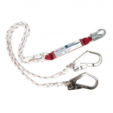 Double 1.8m Lanyard With Shock Absorber White