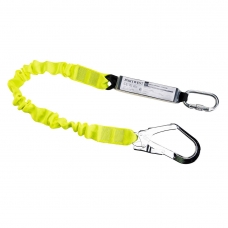 Single Elasticated 1.8m Lanyard With Shock Absorber Yellow