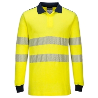 PW3 Flame Resistant Hi-Vis Polo Shirt Yellow/Navy