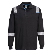 WX3 Flame Resistant Long Sleeve Polo Black