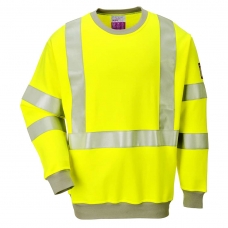 Flame Resistant Anti-Static Hi-Vis Sweatshirt Yellow