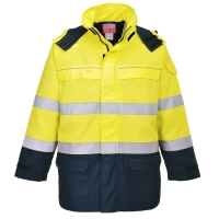 Bizflame Rain+ Hi-Vis Arc Jacket Yellow/Navy