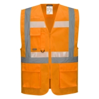 G456 - Glowtex Ezee Zip Executive Vest Orange