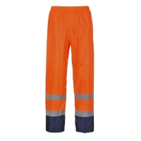 Hi-Vis Contrast Classic Rain Trousers Orange/Navy