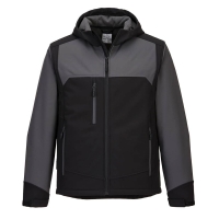 Softshell bunda s kapucňou KX3 (3L) čierno/sivá