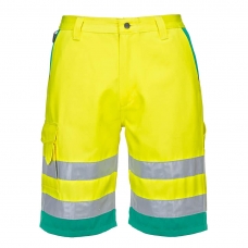 Hi-Vis Lightweight Polycotton Shorts Yellow/Teal