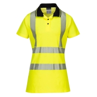 Hi-Vis Women's Cotton Comfort Pro Polo Shirt S/S  Yellow/Black