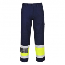 Hi-Vis Modaflame Trousers Yellow/Navy Tall