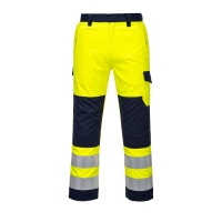 MV46 - Hi-Vis Modaflame Trousers Yellow/Navy Short