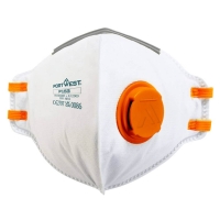 Plochý skladací respirátor Dolomit s ventilom FFP1 (20ks) biely