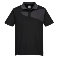 PW2 Cotton Comfort Polo Shirt S/S Black/Zoom Grey