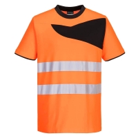 PW2 Hi-Vis Cotton Comfort T-Shirt S/S  Orange/Black