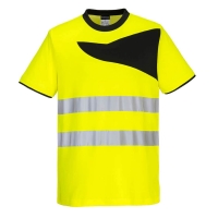 PW2 Hi-Vis Cotton Comfort T-Shirt S/S  Yellow/Black