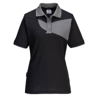 PW2 Cotton Comfort Women's Polo Shirt S/S Black/Zoom Grey