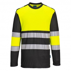 PW3 Hi-Vis Cotton Comfort Class 1 T-Shirt L/S  Yellow/Black