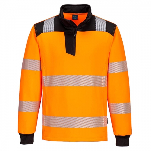 PW3 Hi-Vis 1/4 Zip Sweatshirt Orange/Black