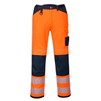 PW3 Hi-Vis Work Trousers Orange/Navy Short