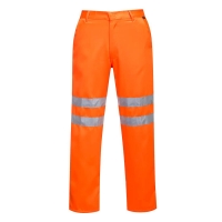 Hi-Vis Polycotton Service Trousers Orange Tall
