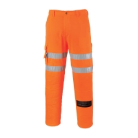 Hi-Vis Rail Work Trousers Orange
