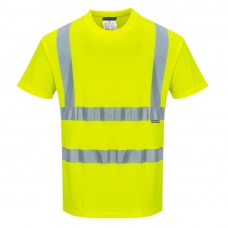 Bavlnené komfortné tričko s krátkym rukávom žltá