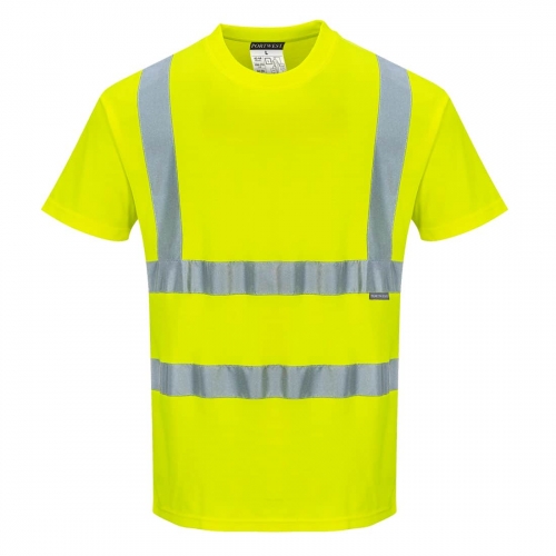 Bavlnené komfortné tričko s krátkym rukávom žltá