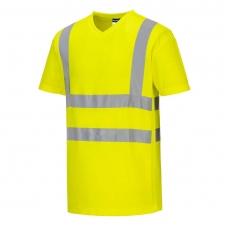 Hi-Vis Cotton Comfort Mesh Insert T-Shirt S/S  Yellow