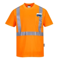 S190 - Hi-Vis Pocket T-Shirt  Orange
