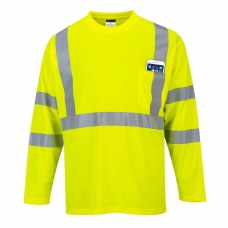 S191 - Hi-Vis Long Sleeve Pocket T-Shirt  Yellow