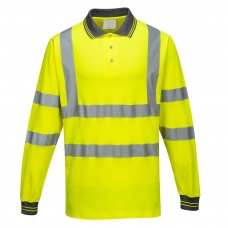 Hi-Vis Cotton Comfort Polo Shirt L/S  Yellow
