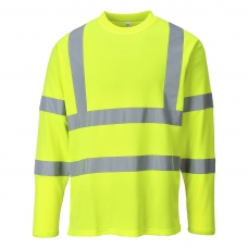 Bavlnené polo-tričko Hi-Vis Comfort L/S  žltá