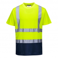 Hi-Vis Contrast T-Shirt S/S  Yellow/Navy