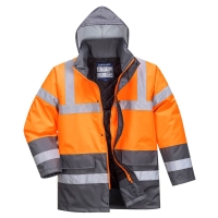 Hi-Vis Contrast Winter Traffic Jacket  Orange/Grey
