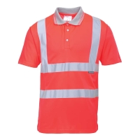 Hi-Vis Polo Shirt S/S  Red