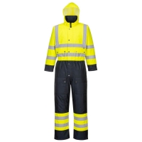 Hi-Vis Contrast Winter Coverall Yellow/Navy