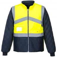 Hi-Vis Breathable 2-in-1 Contrast Reversible Jacket  Yellow/Navy