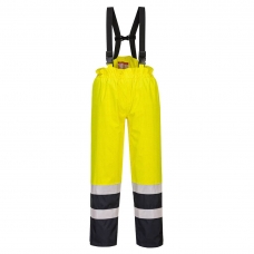 Nehorľavé nohavice na traky Bizflame Hi-Vis Multi-Protection žlté/tmavo modré