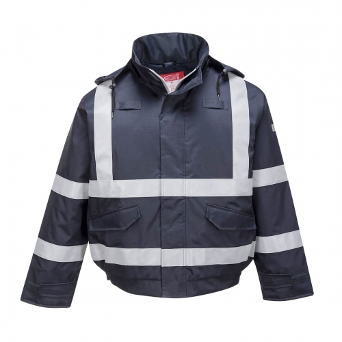 Bizflame Rain FR Multi Protection Bomber Jacket  Navy