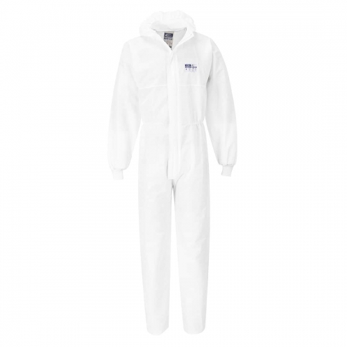 ST35 - BizTex SMS Coverall With Knitted Cuff Type 5/6 White